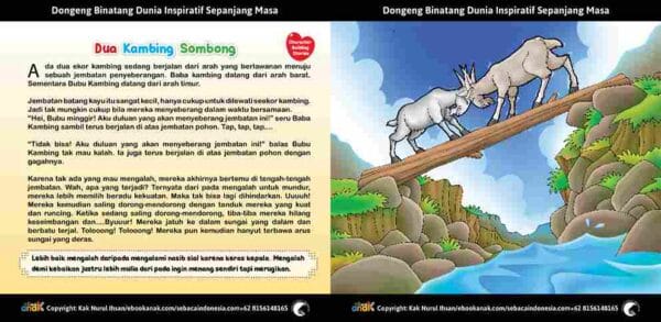 5. Dua Kambing Sombong; Dongeng Binatang Dunia Inspiratif Sepanjang Masa8_11zon