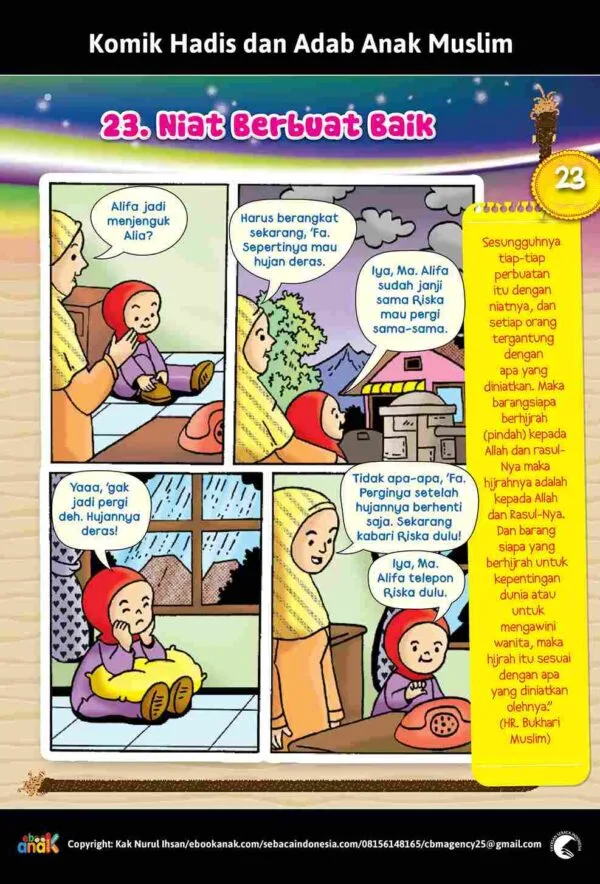 E256.23 Komik Hadis dan Adab Anak Muslim; Niat Berbuat Baik_11zon