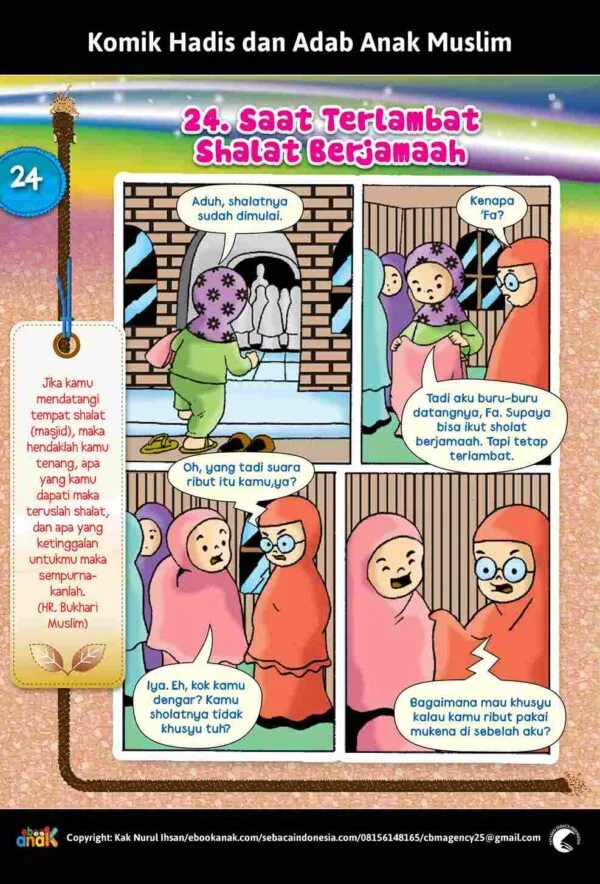 E256.24 Komik Hadis dan Adab Anak Muslim; Saat Terlambat Shalat Berjamaah_11zon