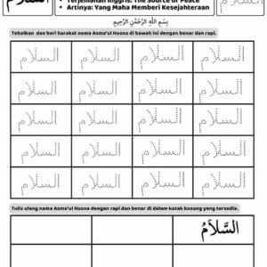 E258.5 Menulis dan Menebalkan 99 Asmaul Husna; As Salaam_11zon