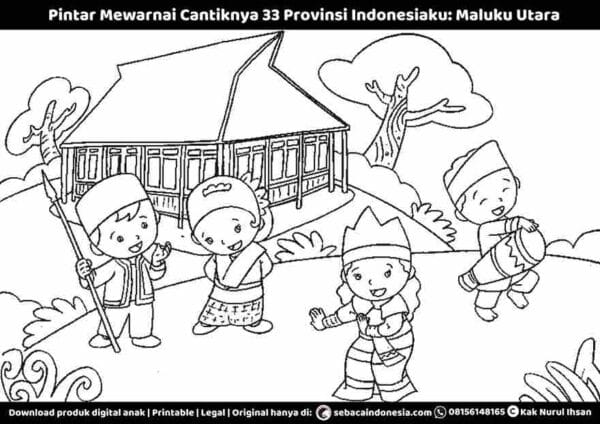 E261.41 Pintar Mewarnai Cantiknya 33 Provinsi Indonesiaku; Maluku Utara_11zon