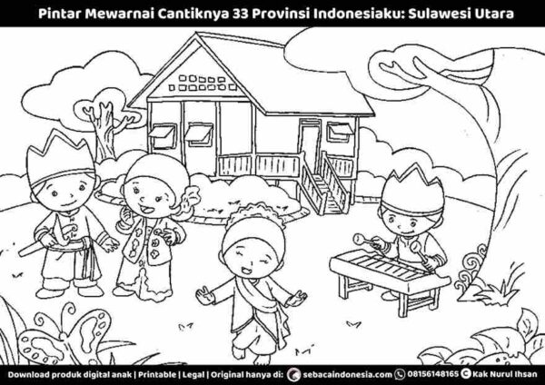 E261.44 Pintar Mewarnai Cantiknya 33 Provinsi Indonesiaku; Sulawesi Utara_11zon