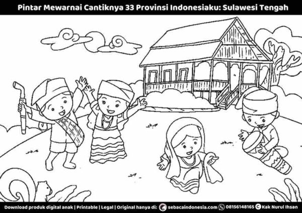 E261.47 Pintar Mewarnai Cantiknya 33 Provinsi Indonesiaku; Sulawesi Tengah_11zon