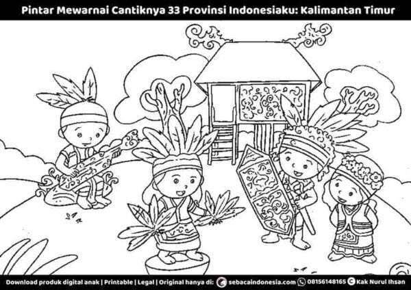 E261.49 Pintar Mewarnai Cantiknya 33 Provinsi Indonesiaku; Kalimantan Timur_11zon