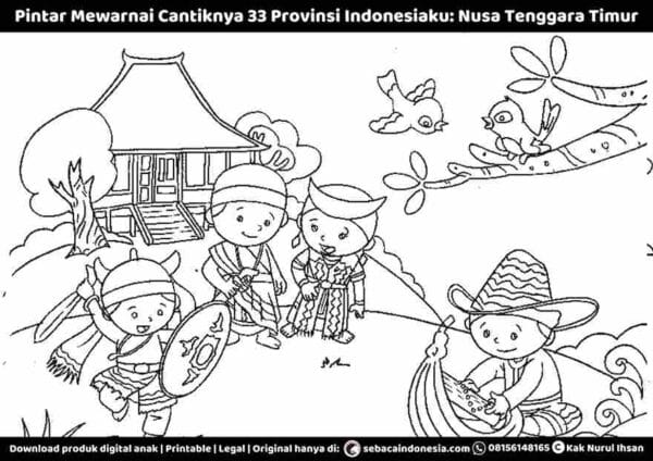 E261.53 Pintar Mewarnai Cantiknya 33 Provinsi Indonesiaku; Provinsi Nusa Tenggara Timur_11zon