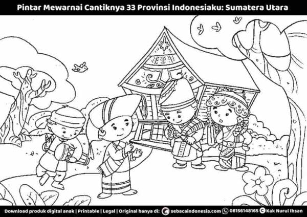 E261.70 Pintar Mewarnai Cantiknya 33 Provinsi Indonesiaku; Provinsi Sumatera Utara_11zon