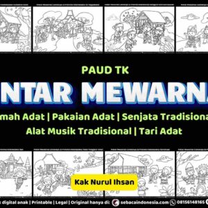 E264 Pintar Mewarnai Rumah Adat, Pakaian Adat, Senjata Tradisional, Alat Musik Tradisional, Tari Adat