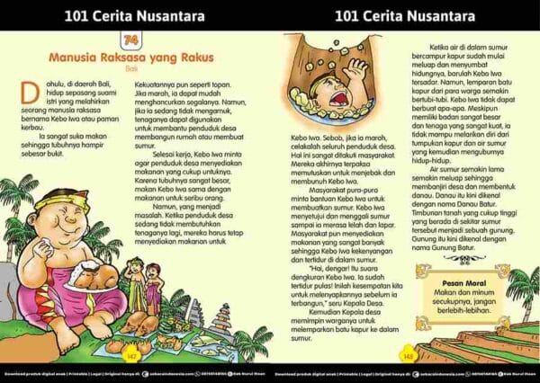 101 Cerita Rakyat Nusantara dari Provinsi Bali; Manusia Raksasa yang Rakus; Kebo Iwa; E268.74_11zon