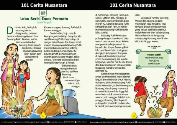101 Cerita Rakyat Nusantara dari Provinsi Jawa Tengah Labu Berisi Emas Permata Bawang Merah dan Bawang Putih E268.39_11zon