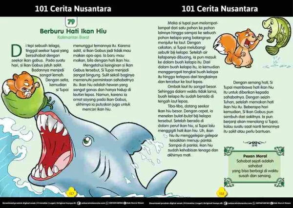 101 Cerita Rakyat Nusantara dari Provinsi Kalimantan Barat; Berburu Hati; Persahabatan Tupai dan Ikan Gabus; E268.79_11zon