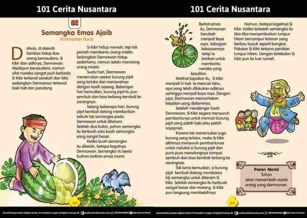 101 Cerita Rakyat Nusantara dari Provinsi Kalimantan Barat; Semangka Emas Ajaib; Si Kikir dan Dermawan; E268.82_11zon