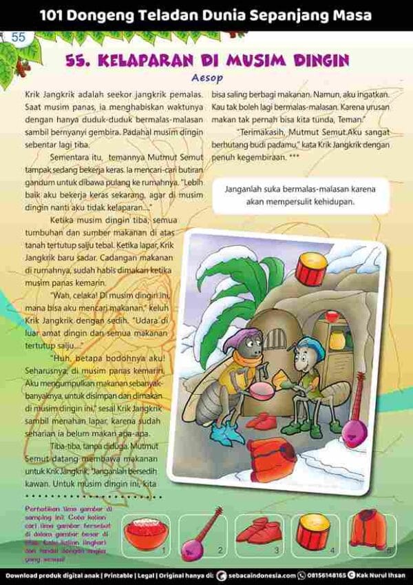 101 Dongeng Teladan Dunia Sepanjang Masa; Kelaparan di Musim Dingin; Aesop; E265.55