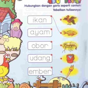 Buah Hati Pandai Membaca; Cepat Mudah dan Menyenangkan; Menghubungkan dan Menebalkan Kata; E300.6_11zon