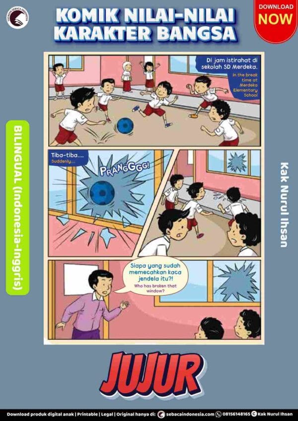 Komik Nilai-Nilai Karakter Bangsa Bilingual; Jujur; E277_11zon