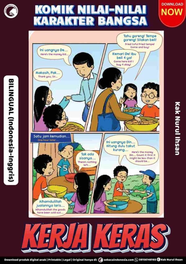 Komik Nilai-Nilai Karakter Bangsa Bilingual; Kerja Keras; E280