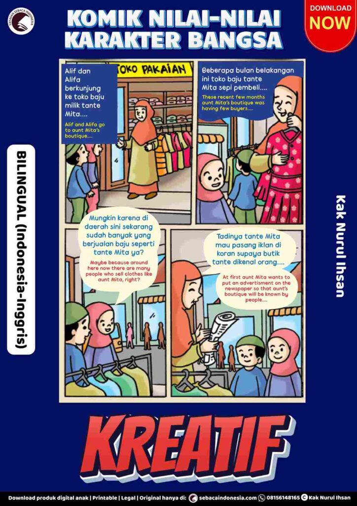 Komik Nilai-Nilai Karakter Bangsa Bilingual; Kreatif; E281