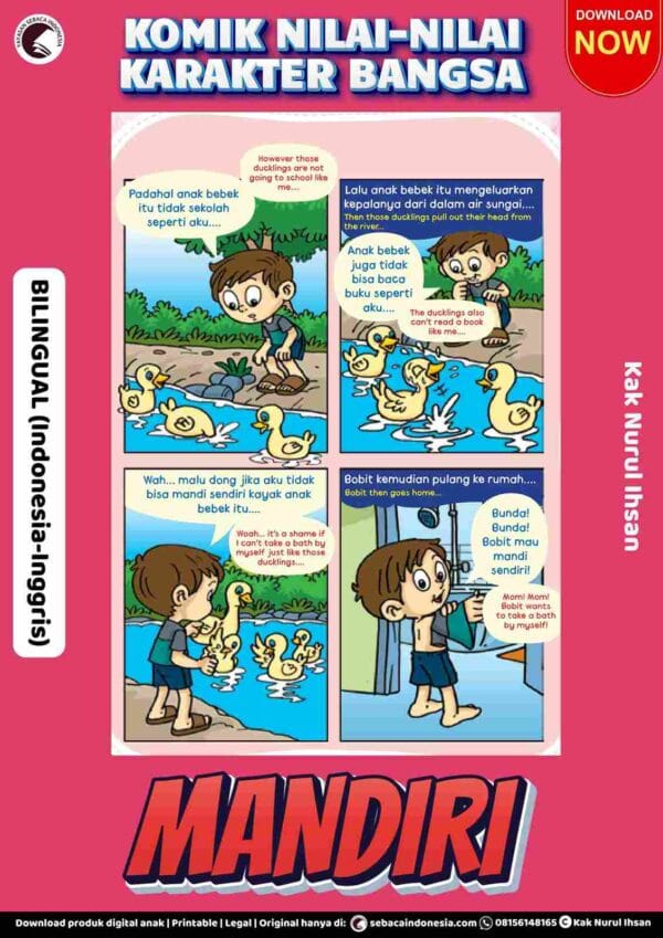 Komik Nilai-Nilai Karakter Bangsa Bilingual; Mandiri; E282