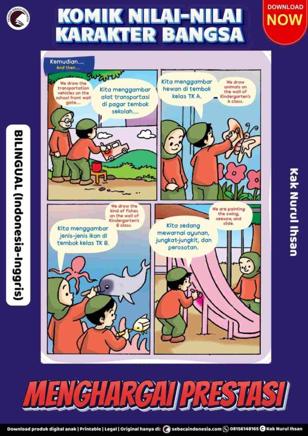 Komik Nilai-Nilai Karakter Bangsa Bilingual; Menghargai Prestasi; E287