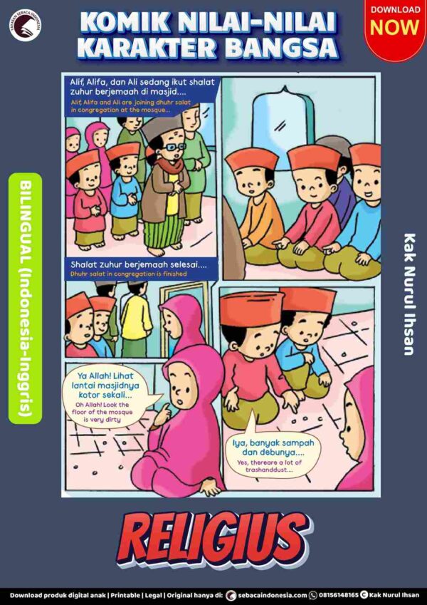 Komik Nilai-Nilai Karakter Bangsa Bilingual; Religius; E276_11zon