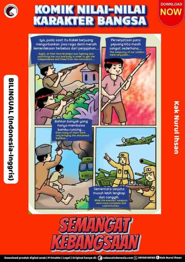 Komik Nilai-Nilai Karakter Bangsa Bilingual; Semangat Kebangsaan; E285