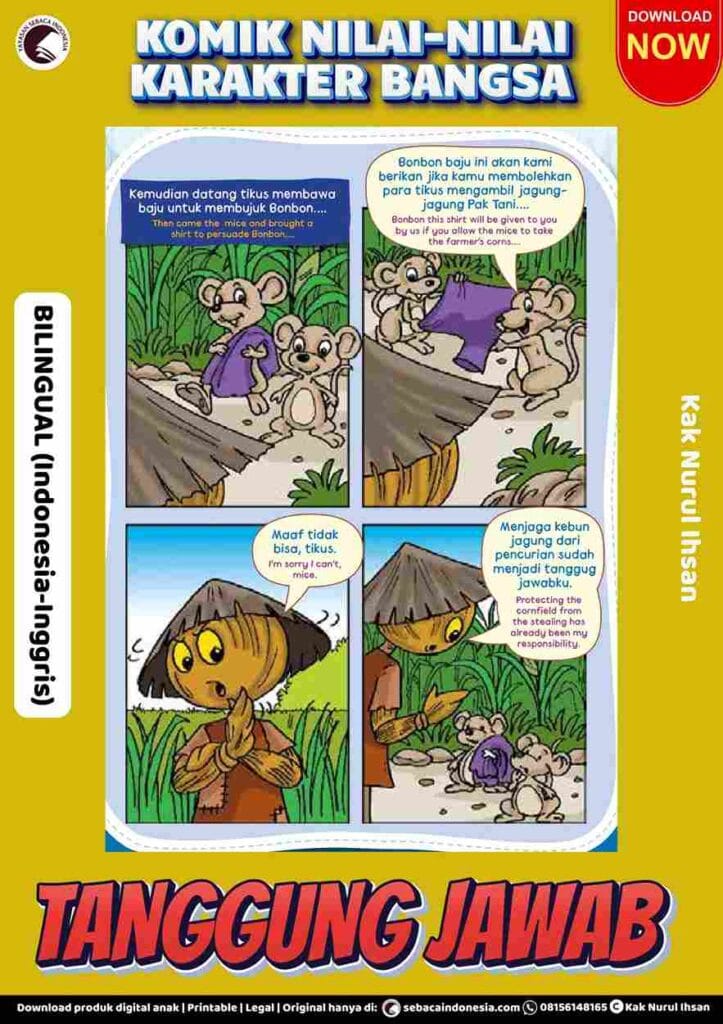 Komik Nilai-Nilai Karakter Bangsa Bilingual; Tanggung Jawab; E293