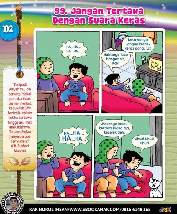 101 Komik Adab Rasulullah; Jangan Tertawa dengan Suara Keras; E99-260125_11zon