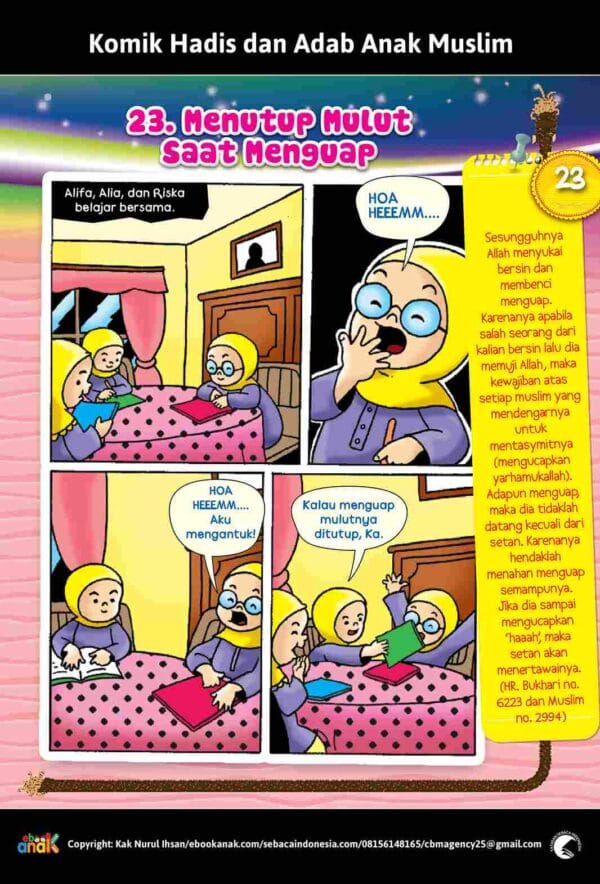 Komik Hadis dan Adab anak Muslim Menutup Mulut Saat Menguap E258.23_11zon