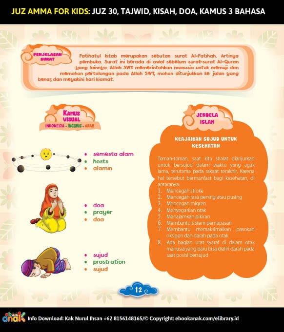 Juz Amma for Kids; Surah Al Fatihah, Penjelasan Surah, Kamus Visual, dan Jendela Islam Download Ebook PDF Juz Amma for Kids; Surah Al Fatihah, Penjelasan Surah, Kamus Visual, dan Jendela Islam